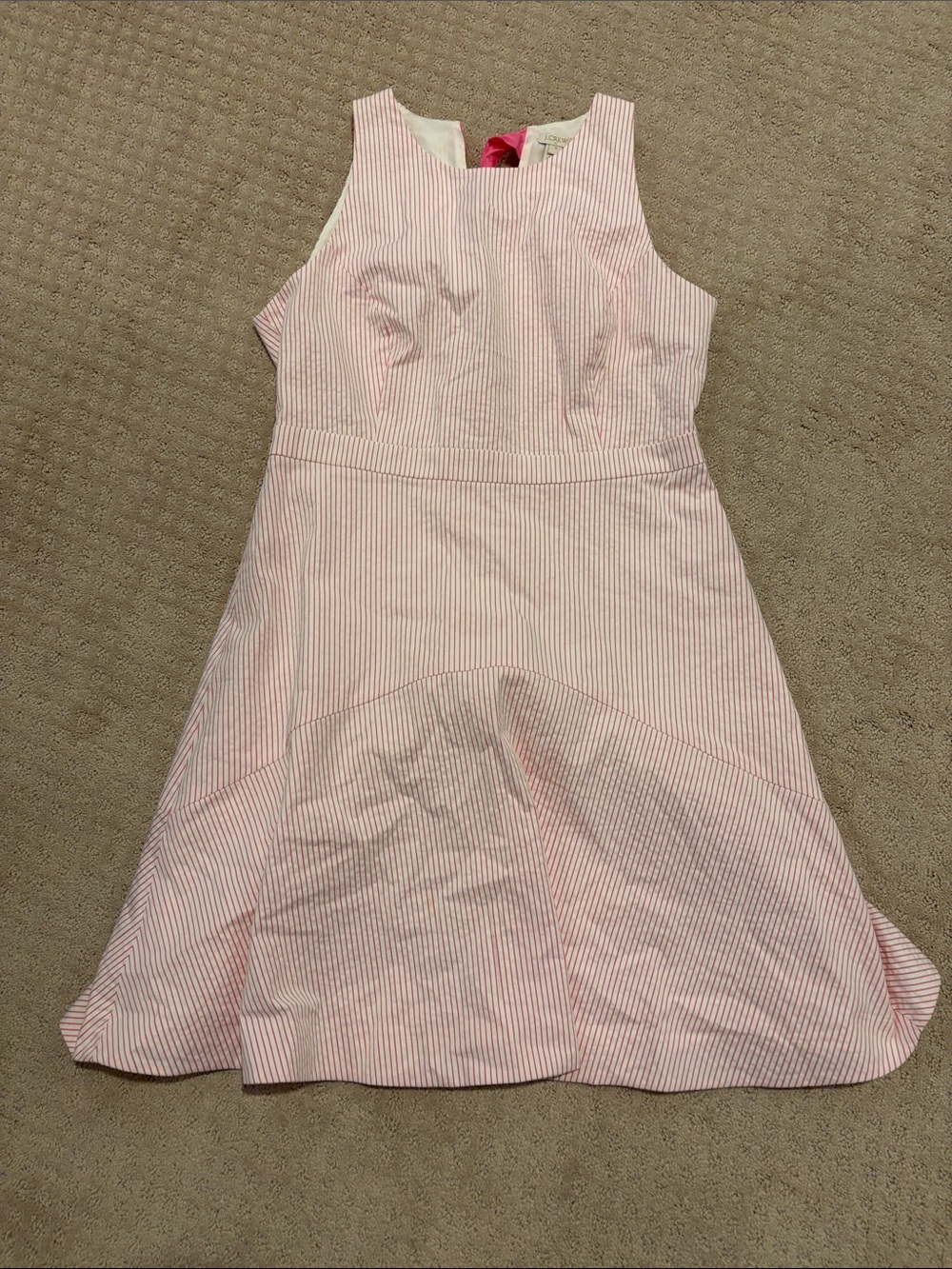 Girls Pink Seersucker Dress